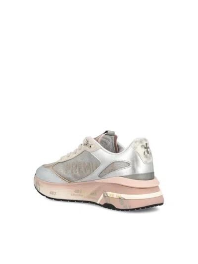 Premiata Chunky Multicolour Sneakers With Metallic And Leather Panels In Multi