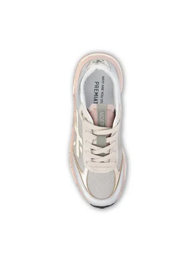 Premiata Chunky Multicolour Sneakers With Metallic And Leather Panels In Multi
