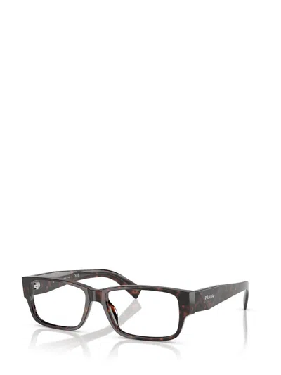 Prada Eyewear Rectangular Frame Glasses In Black