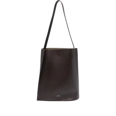 Studio Nicholson Leather Shoulder Bag In Black