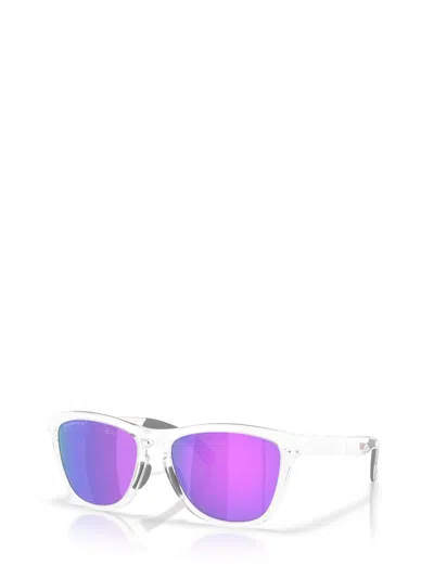 Oakley Clear Frame Rubber Temple Tips Sunglasses In Purple