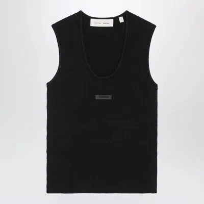 Fear Of God Essential Tank Top In Stretch Waffle Fabric In Black