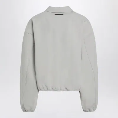 Fear Of God Essential Light Grey Nylon Track Jacket In Gray