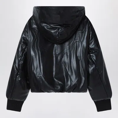 Acne Studios Hooded Faux Leather Jacket A90654le R In Black