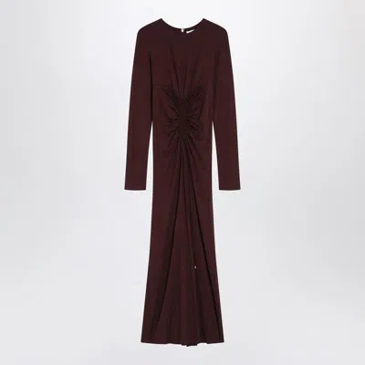 Max Mara Cherry Stretch Jersey Dress In Burgundy