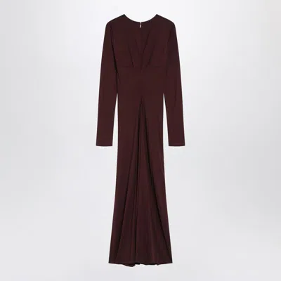 Max Mara Cherry Stretch Jersey Dress In Burgundy