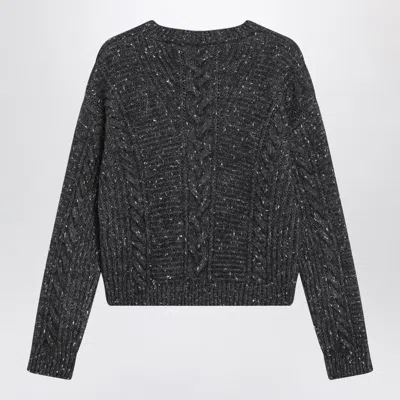 Max Mara Studio Anthracite Boxy Sweater In Blend In Multi
