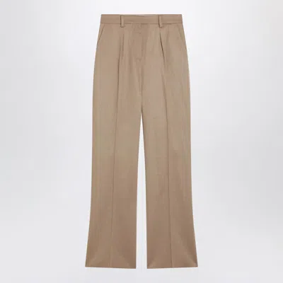 Max Mara Carbone Straight-leg Pants In Brown