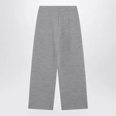 Max Mara Wool-cotton Blend Trousers In Gray
