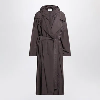 Sportmax Coffee-colored Oversized Taffeta Trench Coat In Brown