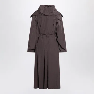 Sportmax Coffee-colored Oversized Taffeta Trench Coat In Brown