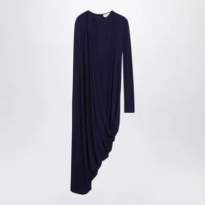 Sportmax Asymmetrical Draped Long Sleeve Dress In Purple