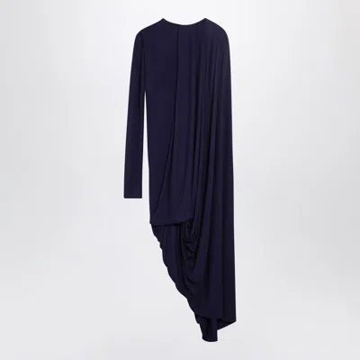 Sportmax Asymmetrical Draped Long Sleeve Dress In Purple