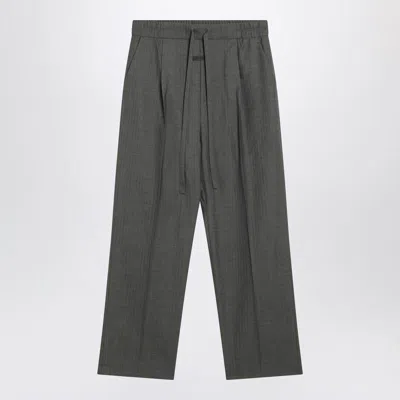 Fear Of God Heather Chevron Wool Drawstring Pants In Gray