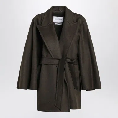 Max Mara Moss Short Wrap Coat In Multi