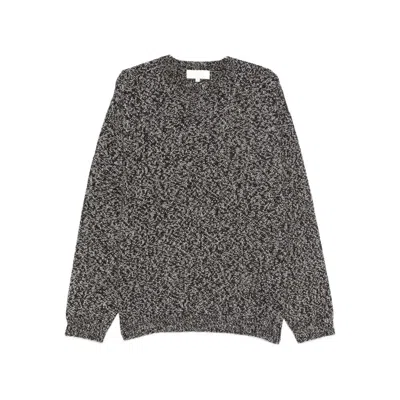 Studio Nicholson Textured Multicolour Sweater With Dynamic Pattern In Gray