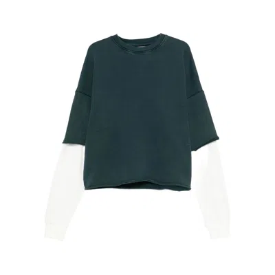 Stay Human On Earth Layered Sweatshirt In Multi