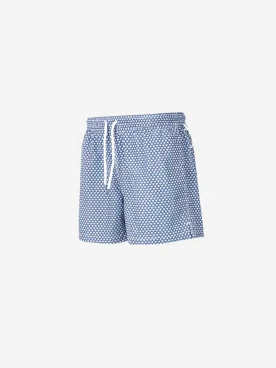 Fedeli Jellyfish Print Swimsuit In Blue