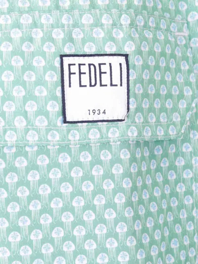 Fedeli Swim Trousers Woven Fabric Man In Blue