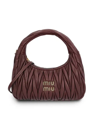 Miu Miu Bordeaux Wander Shoulder Bag In Burgundy
