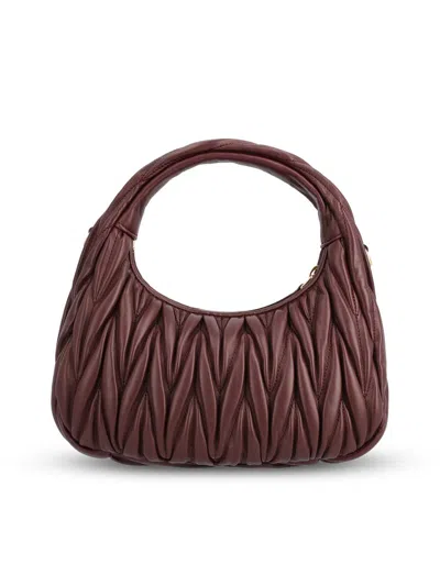 Miu Miu Bordeaux Wander Shoulder Bag In Burgundy