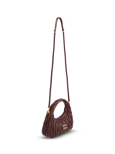 Miu Miu Bordeaux Wander Shoulder Bag In Burgundy