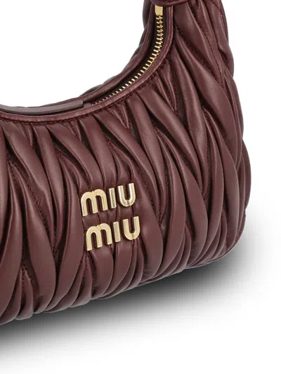 Miu Miu Bordeaux Wander Shoulder Bag In Burgundy