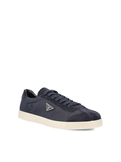 Prada Leather Sneakers In Black