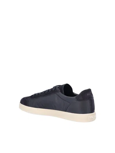 Prada Leather Sneakers In Black