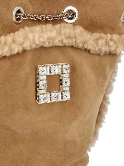 Roger Vivier Tres Vivier Backpack With Buckle And Chain Strap In Multi