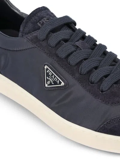Prada Leather Sneakers In Black