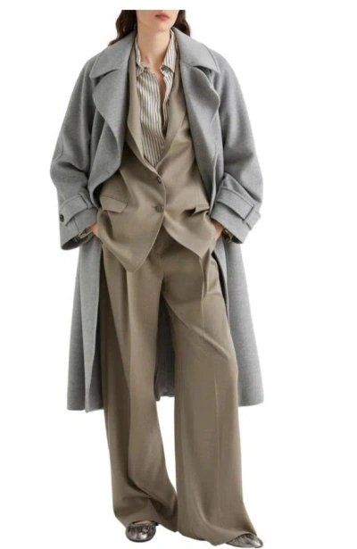 Marella Elegia Two-button Twill Blazer In Green