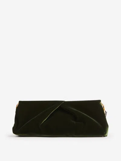 Dries Van Noten Velvety Viscose Clutch Bag In Brown