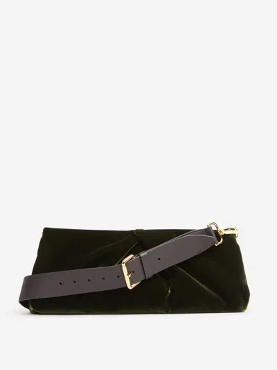 Dries Van Noten Velvety Viscose Clutch Bag In Brown