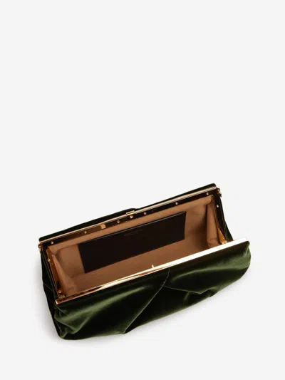 Dries Van Noten Velvety Viscose Clutch Bag In Brown