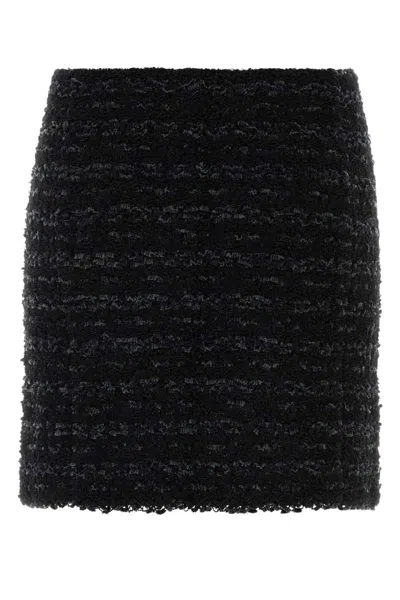 Balmain Tweed Mini Skirt In Black