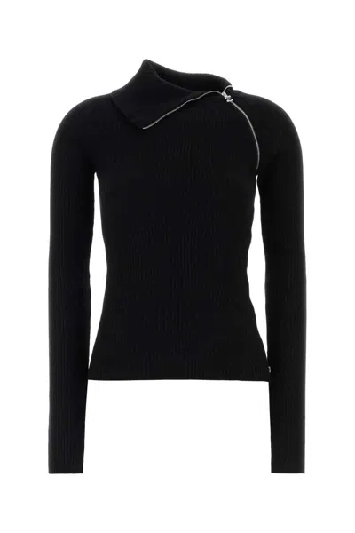 Sportmax Pinna Zipped Sweater In Black