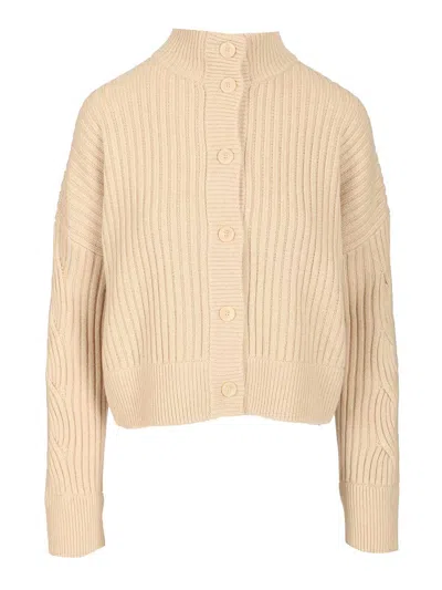 Max Mara Afelio Cardigan Cachemire Knitwear Beige In Multi