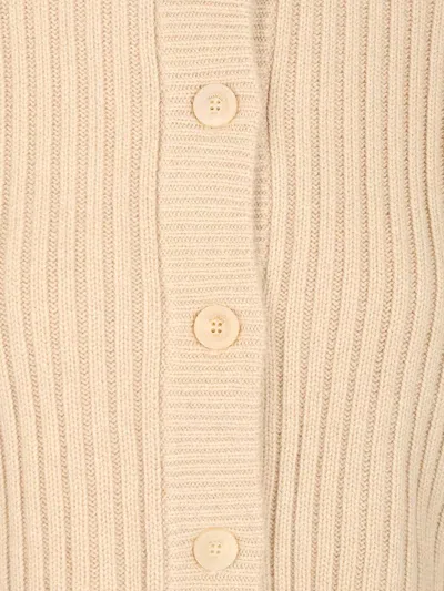 Max Mara Afelio Cardigan Cachemire Knitwear Beige In Multi