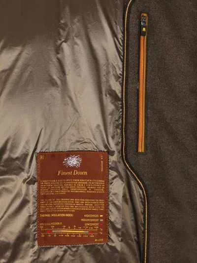 Moorer Pockets Hooded Quilted Ribbed Cuffs In Animal Print