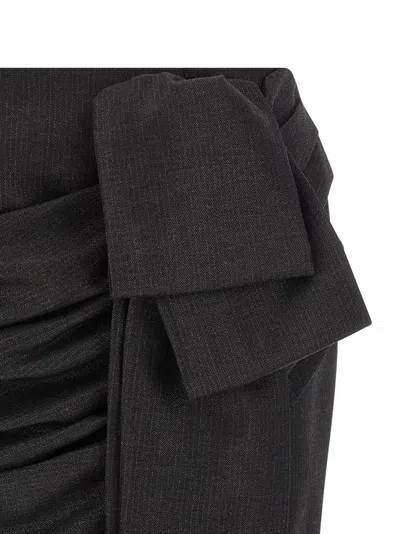 Pinko Asymmetric Hem Skirt Bow Detail In Black