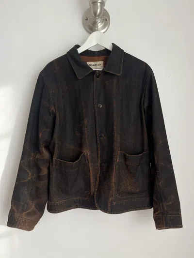 Pre-owned Jan-jan Van Essche Beaugan Mud Dyed Work Jacket In Brown