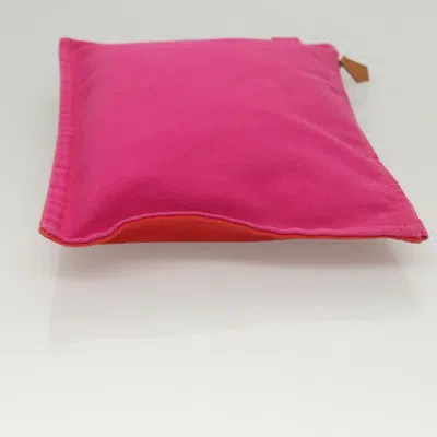 Pre-owned Hermes Hermès Bora Bora Pink Canvas Clutch Bag ()