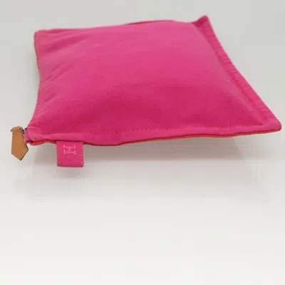 Pre-owned Hermes Hermès Bora Bora Pink Canvas Clutch Bag ()