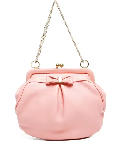 Pre-owned Ferragamo 2000-2015 Mini Bow Shoulder Bag In Pink