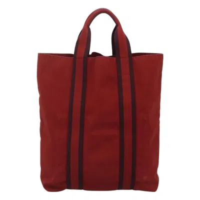 Pre-owned Hermes Hermès Cabas Red Canvas Tote Bag ()