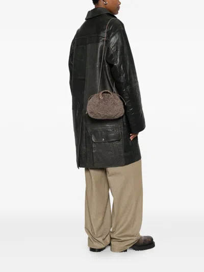 Hereu Braided Handle Shoulder Bag With Adjustable Strap