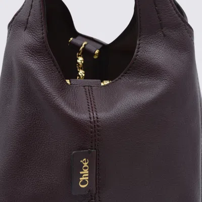 Chloé Dark Purple Leather Balloon Tote