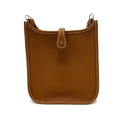Pre-owned Hermes Evelyne Gold Taurillon Clemence Leather Shoulder Bag ()