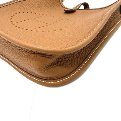 Pre-owned Hermes Evelyne Gold Taurillon Clemence Leather Shoulder Bag ()